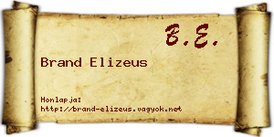 Brand Elizeus névjegykártya